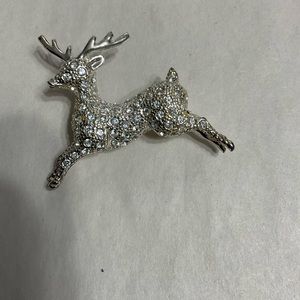 Reindeer Silver Brooch